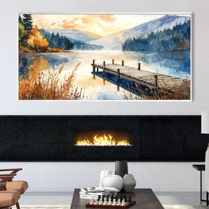 Dockside Dusk Canvas Art Clock Canvas