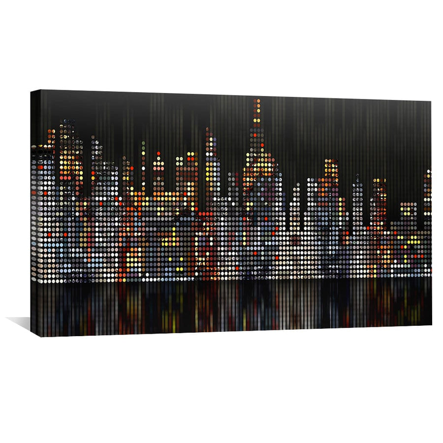 Dotted Metropolis Canvas Art Clock Canvas
