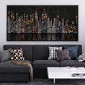 Dotted Metropolis Canvas Art Clock Canvas