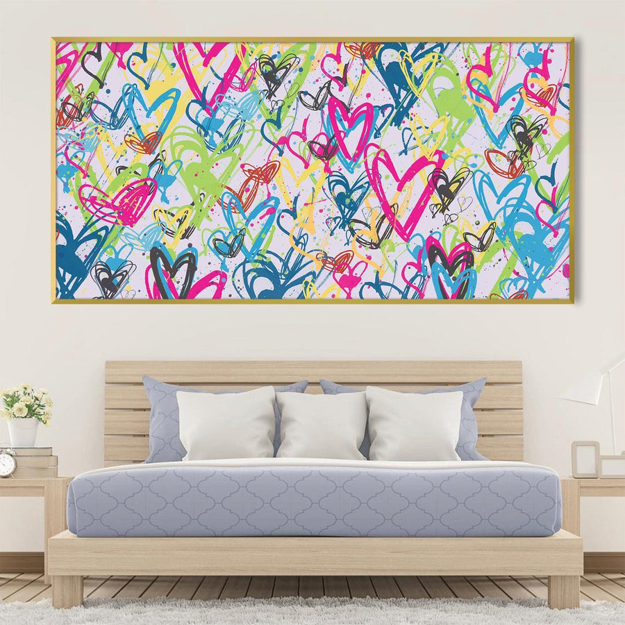 Drawn Hearts Canvas Art Clock Canvas
