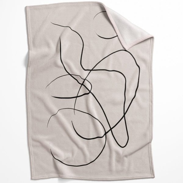Drawn Lines Blanket Blanket 75 x 100cm Clock Canvas