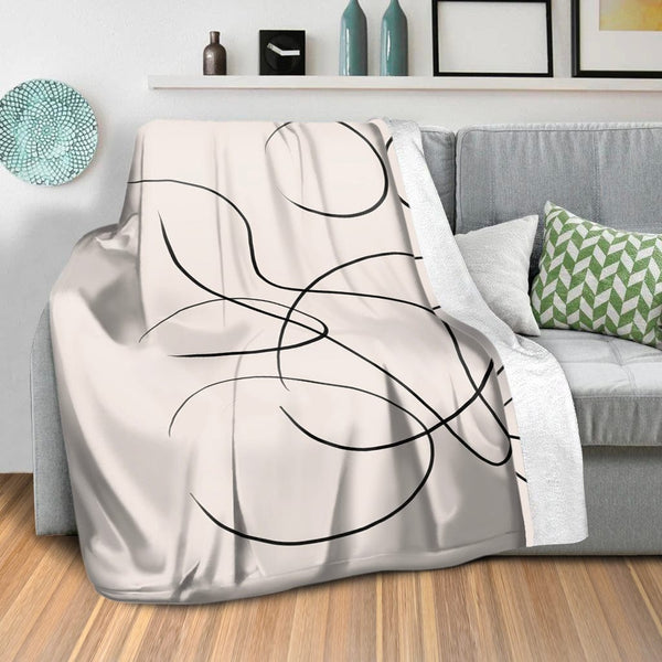 Drawn Lines Blanket Blanket Clock Canvas