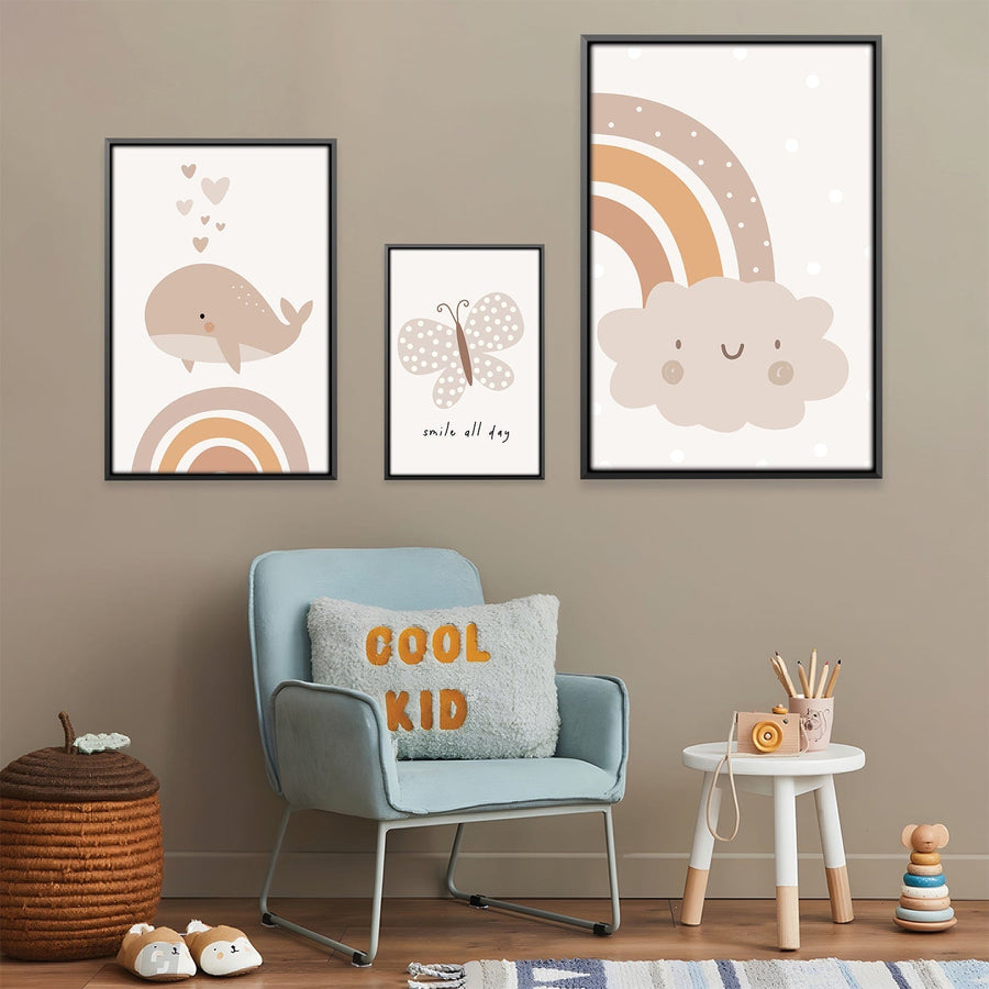 Dreams and Whimsy Canvas Art Set of 3 / 12 x 18in / Canvas Clock Canvas