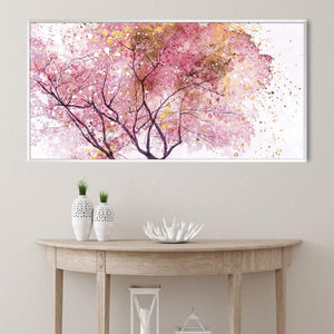 Dreamscape of the Cherry Twilight Canvas Art Clock Canvas
