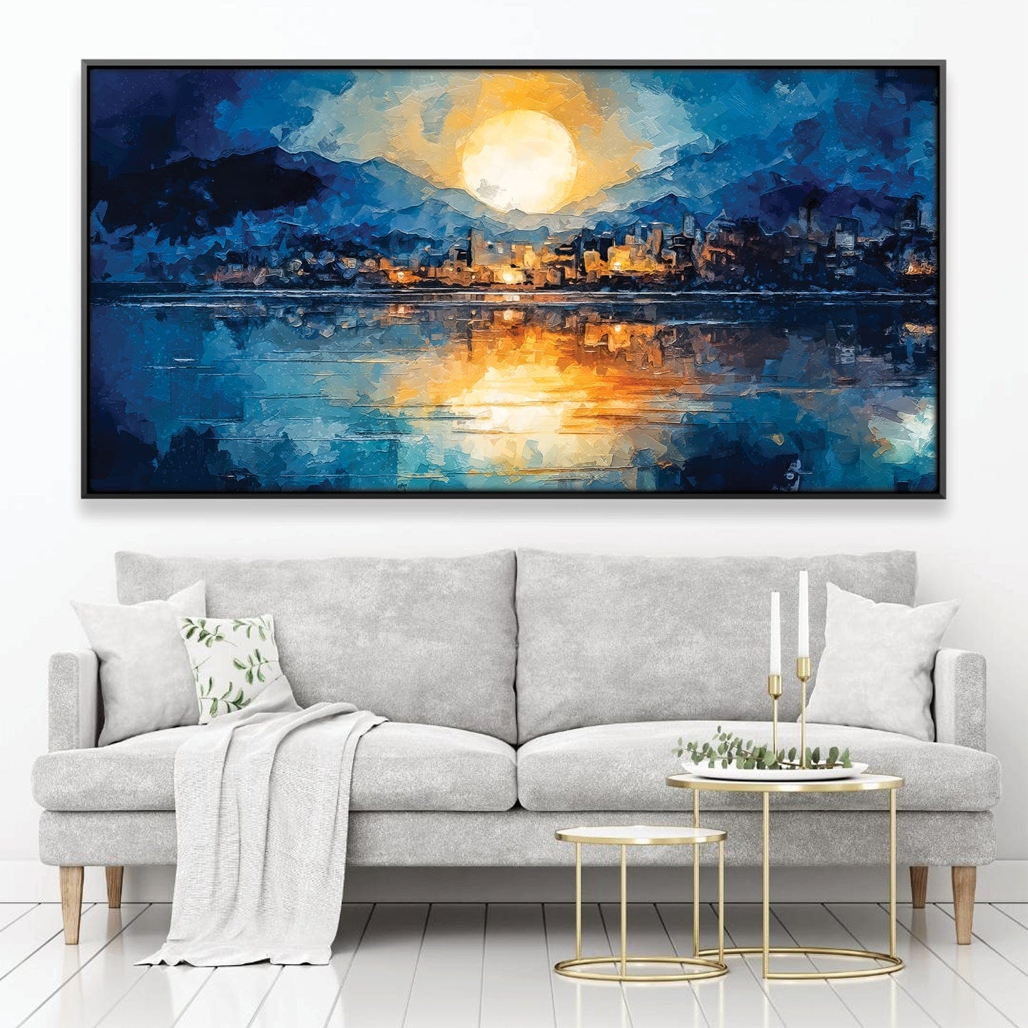 Dusk on the Waterfront Canvas Art Clock Canvas