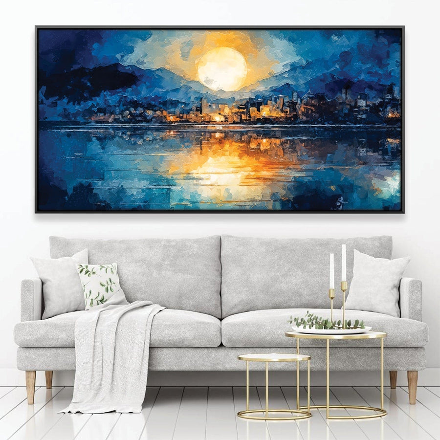 Dusk on the Waterfront Canvas Art Clock Canvas