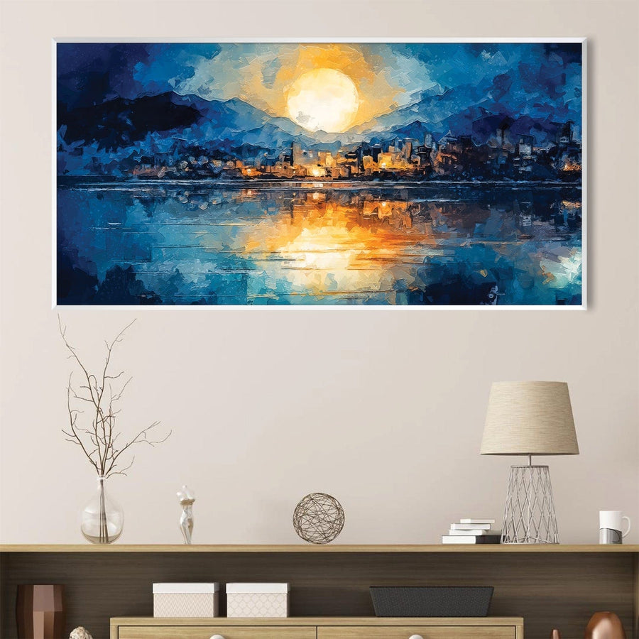 Dusk on the Waterfront Canvas Art Clock Canvas
