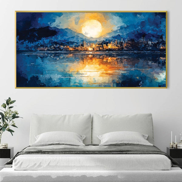 Dusk on the Waterfront Canvas Art Clock Canvas