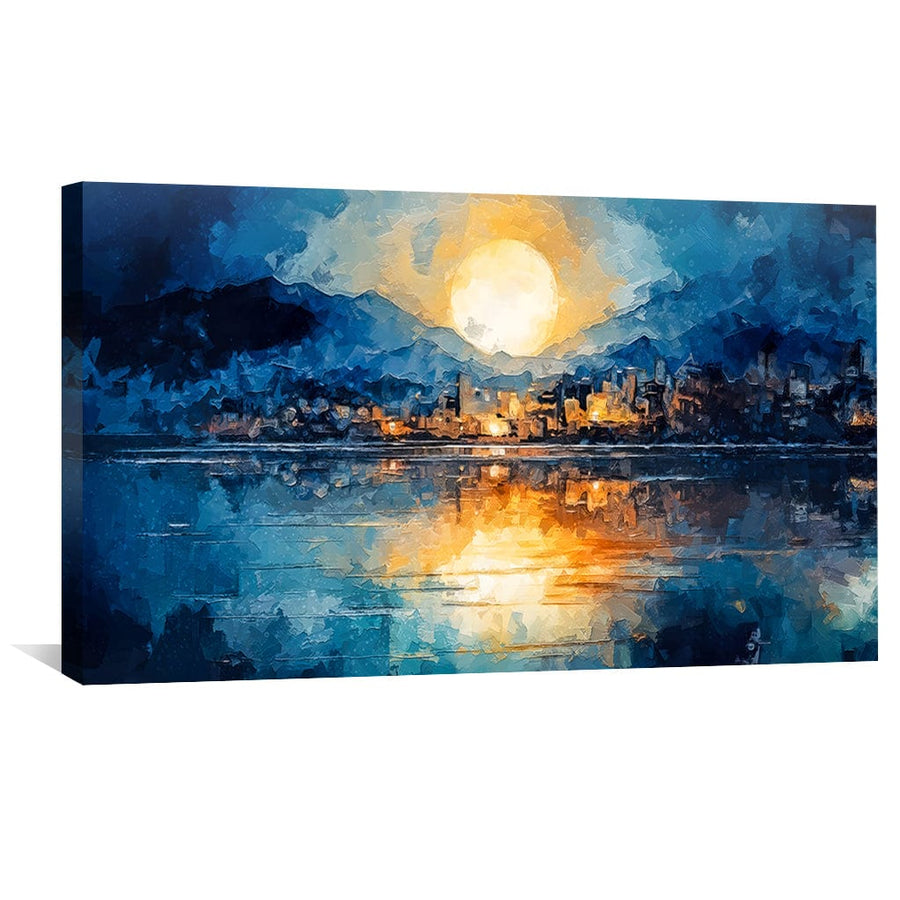Dusk on the Waterfront Canvas Art Clock Canvas