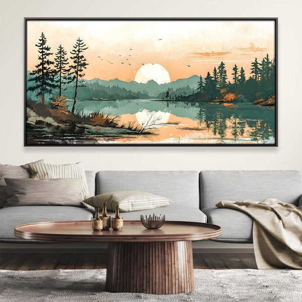 Dusk Reflections Canvas Art 20 x 10in / Canvas Clock Canvas