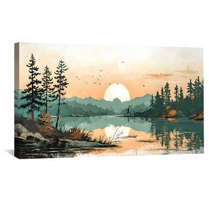 Dusk Reflections Canvas Art Clock Canvas