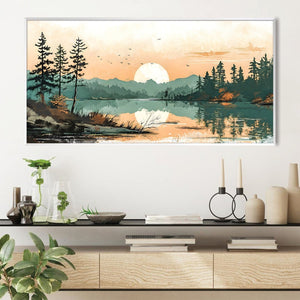 Dusk Reflections Canvas Art Clock Canvas