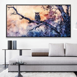 Dusk's Observer Canvas Art 20 x 10in / Canvas Clock Canvas