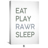 Eat Play Rawr Sleep Canvas Art Clock Canvas