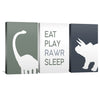 Eat Play Rawr Sleep Canvas Art Clock Canvas