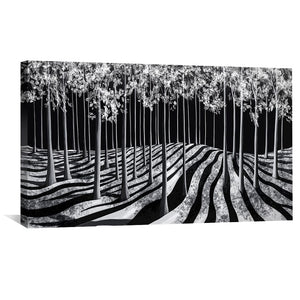 Ebony Ivory Forest Canvas Art Clock Canvas