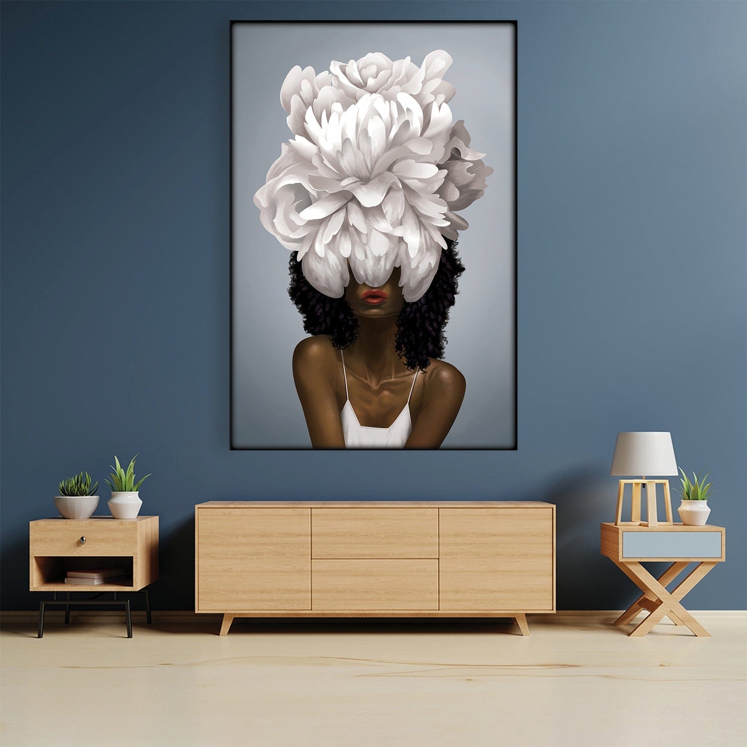 Elegant Woman B Easy Build Frame Art Easy Build Frame & Fabric Print / 24 x 36in Clock Canvas