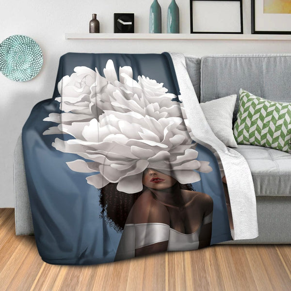 Elegant Woman C Blanket Blanket Clock Canvas