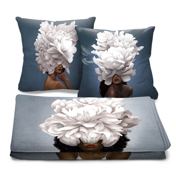 Elegant Woman Dream Home Bundle Bundle 2 Cushions & 1 Blanket Clock Canvas