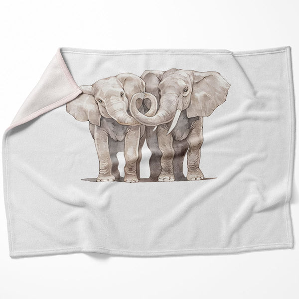 Elephant Love Blanket Blanket 75 x 100cm Clock Canvas