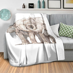 Elephant Love Blanket Blanket Clock Canvas