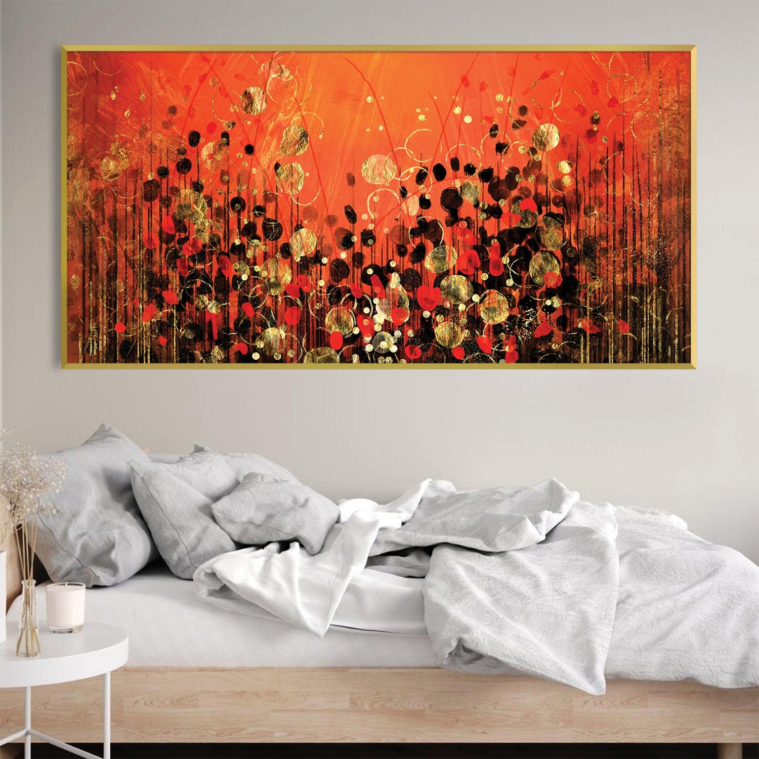 Ember Serenade Canvas Art Clock Canvas