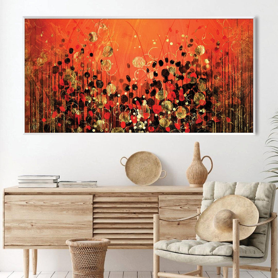 Ember Serenade Canvas Art Clock Canvas