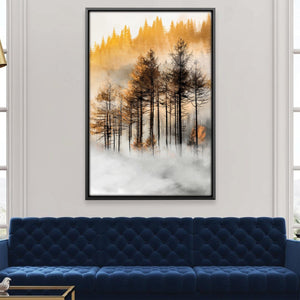 Embers in the Fog Canvas Art 12 x 18in / Canvas Clock Canvas