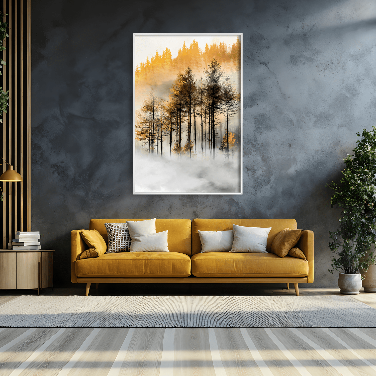 Embers in the Fog Canvas Art Clock Canvas