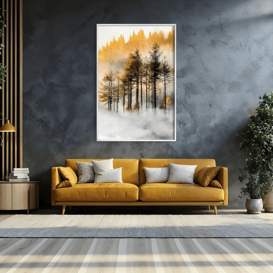 Embers in the Fog Canvas Art Clock Canvas