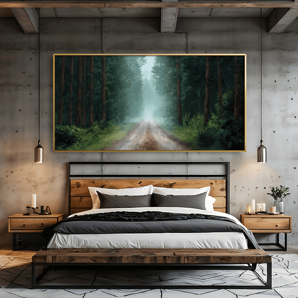 Emerald Corridor Canvas Art Clock Canvas