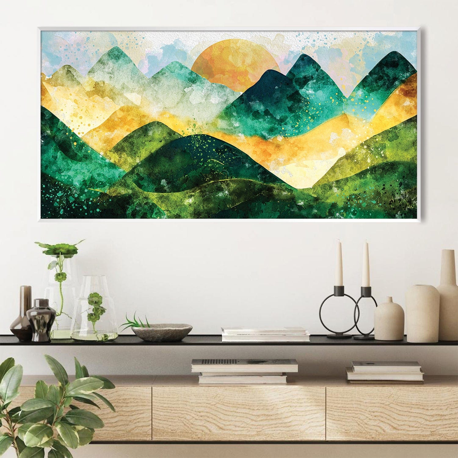 Emerald Landscape Canvas Art Clock Canvas