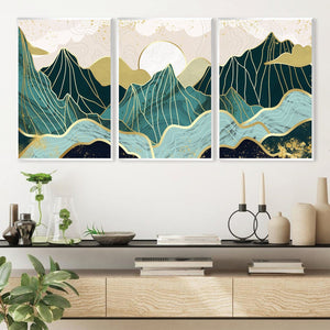 Emerald Mountains Canvas Art Clock Canvas