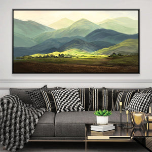 Emerald Ridges Canvas Art 20 x 10in / Canvas Clock Canvas