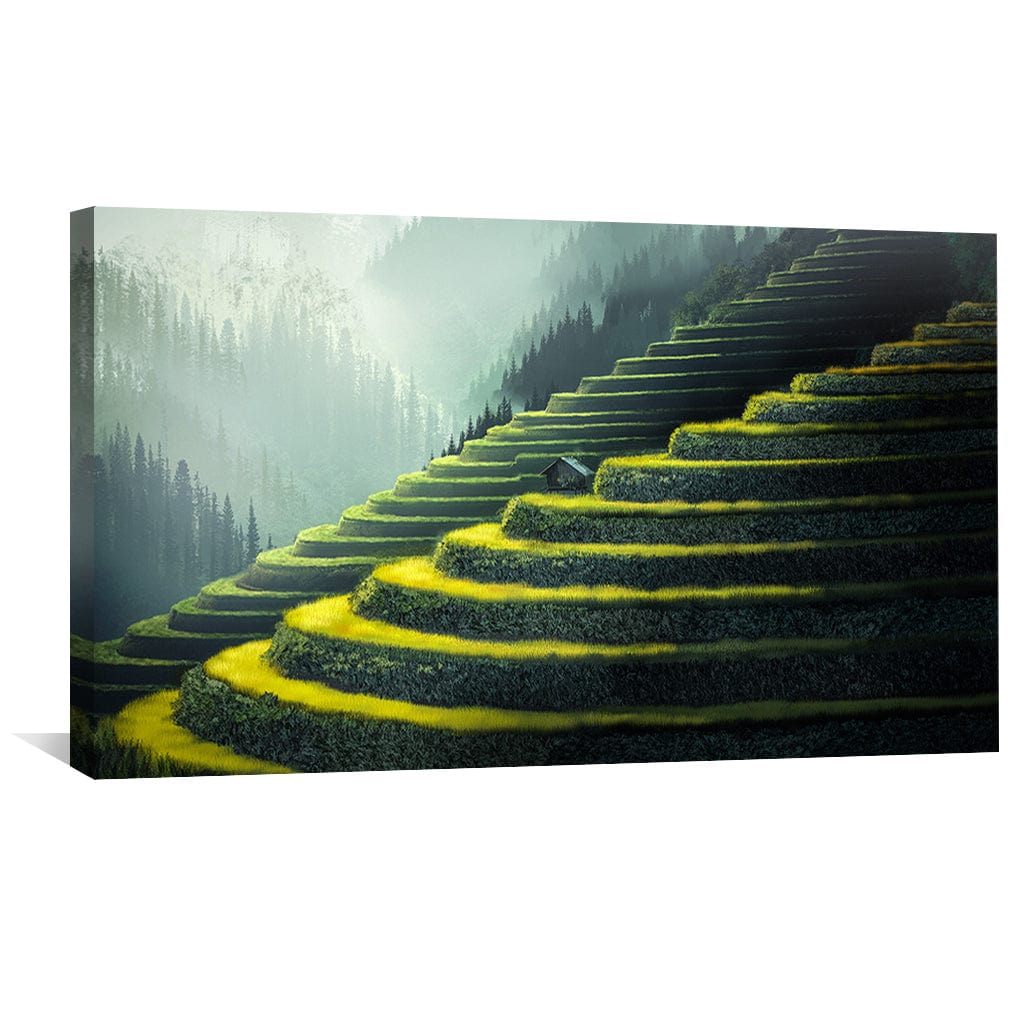 Emerald Staircase Canvas Art Clock Canvas