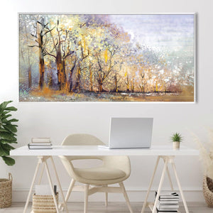 Enchanted Hazed Forest Canvas Art Clock Canvas