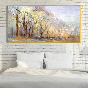 Enchanted Hazed Forest Canvas Art Clock Canvas