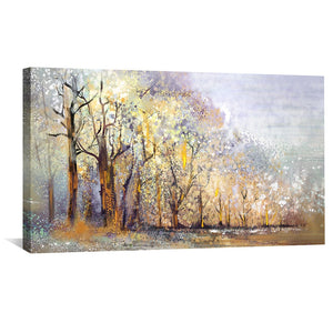 Enchanted Hazed Forest Canvas Art Clock Canvas