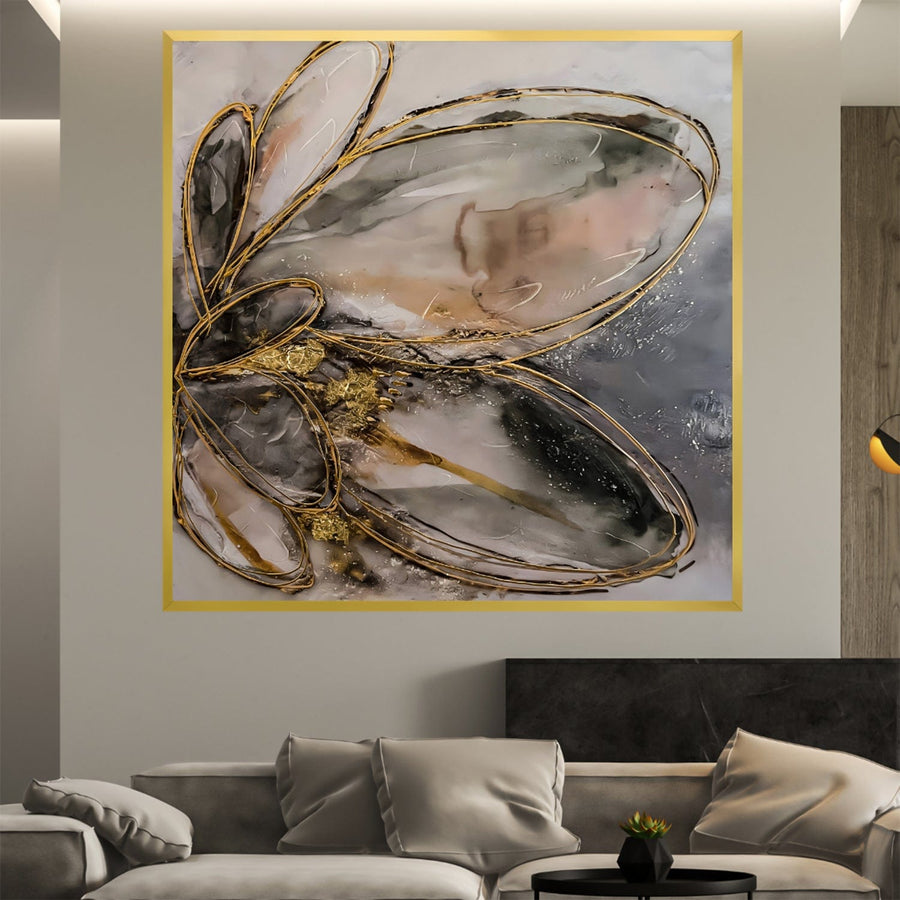 Ethereal Flower Canvas Art Clock Canvas