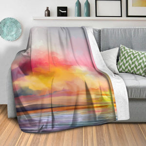 Euphoric Horizon Blanket Blanket Clock Canvas