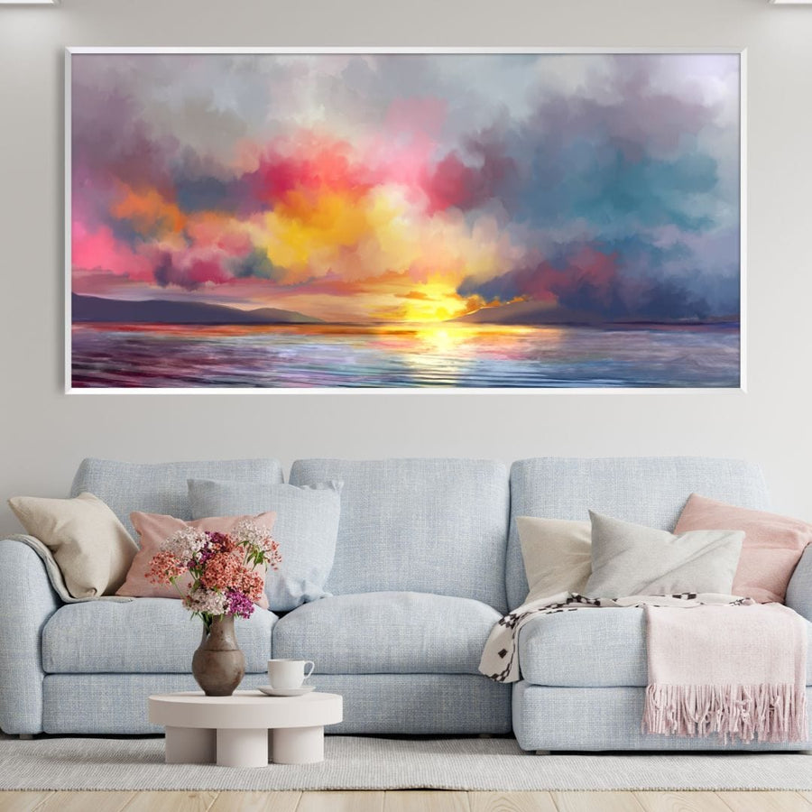 Euphoric Horizon Canvas Art Clock Canvas