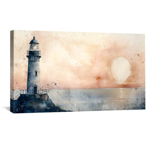 Evening Beacon Canvas Art Clock Canvas
