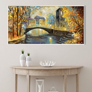 Evening by the Canal Canvas Art Clock Canvas