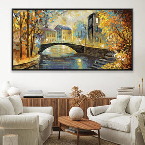 Evening by the Canal Canvas Art Clock Canvas