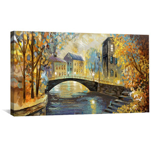 Evening by the Canal Canvas Art Clock Canvas