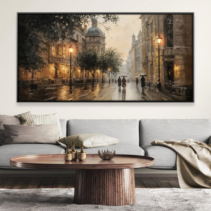 Evening Promenade Canvas Art 20 x 10in / Canvas Clock Canvas