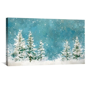 Evergreen Frost Canvas Art Clock Canvas