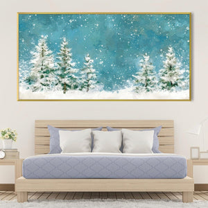 Evergreen Frost Canvas Art Clock Canvas