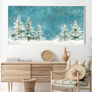 Evergreen Frost Canvas Art Clock Canvas