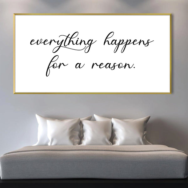 Everything Happens For A Reason Canvas Art Clock Canvas